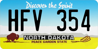 ND license plate HFV354
