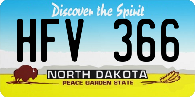 ND license plate HFV366