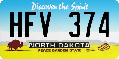 ND license plate HFV374