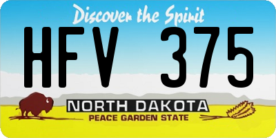 ND license plate HFV375