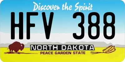 ND license plate HFV388
