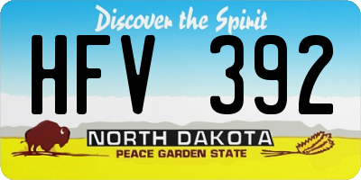ND license plate HFV392