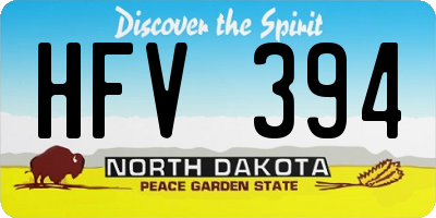 ND license plate HFV394
