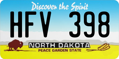 ND license plate HFV398