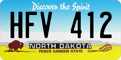 ND license plate HFV412