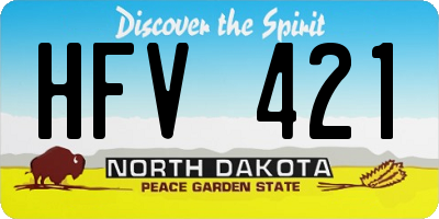 ND license plate HFV421