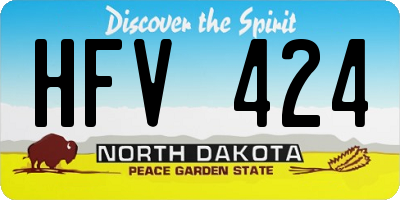 ND license plate HFV424