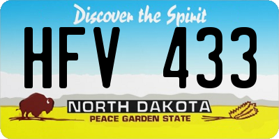 ND license plate HFV433