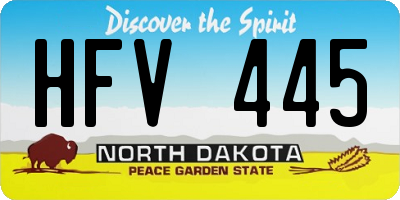 ND license plate HFV445