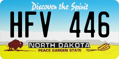 ND license plate HFV446