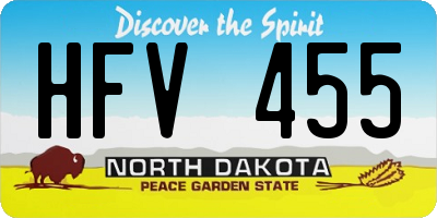 ND license plate HFV455