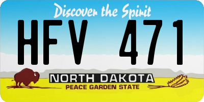 ND license plate HFV471