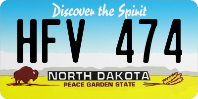 ND license plate HFV474