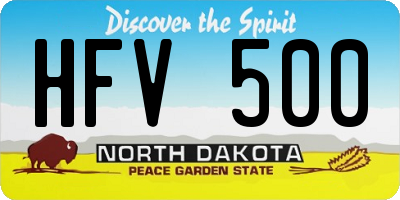ND license plate HFV500