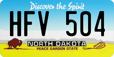 ND license plate HFV504