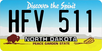 ND license plate HFV511