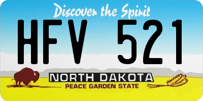 ND license plate HFV521