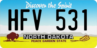 ND license plate HFV531