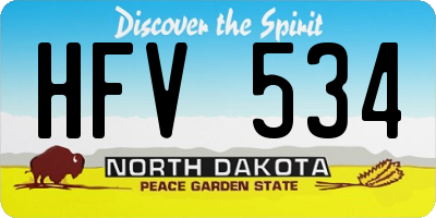 ND license plate HFV534