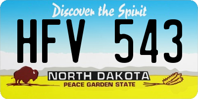ND license plate HFV543