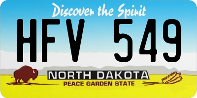 ND license plate HFV549