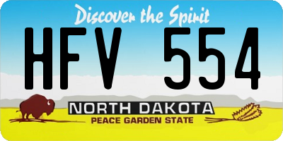 ND license plate HFV554