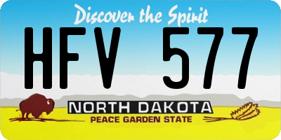 ND license plate HFV577