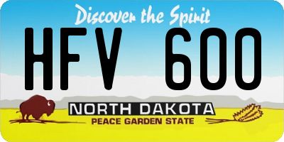 ND license plate HFV600
