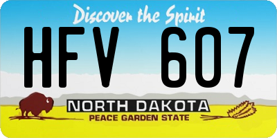 ND license plate HFV607