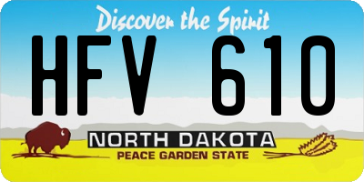ND license plate HFV610