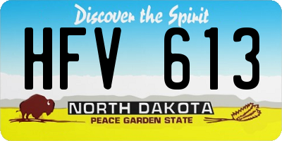 ND license plate HFV613