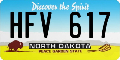 ND license plate HFV617