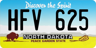 ND license plate HFV625