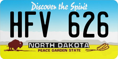 ND license plate HFV626