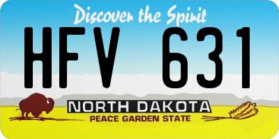 ND license plate HFV631