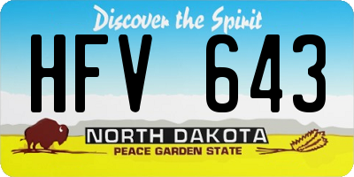 ND license plate HFV643