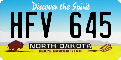 ND license plate HFV645