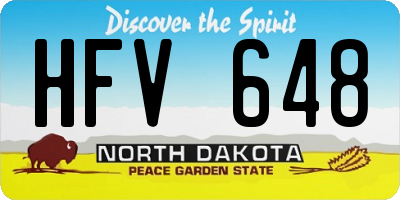 ND license plate HFV648