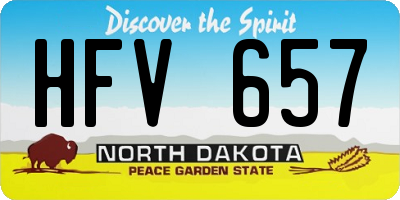 ND license plate HFV657