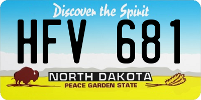 ND license plate HFV681