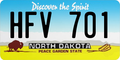 ND license plate HFV701