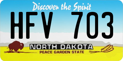 ND license plate HFV703