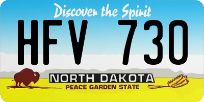 ND license plate HFV730