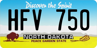 ND license plate HFV750