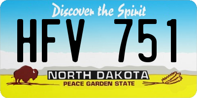 ND license plate HFV751