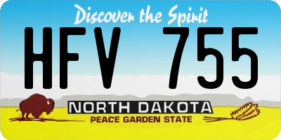 ND license plate HFV755