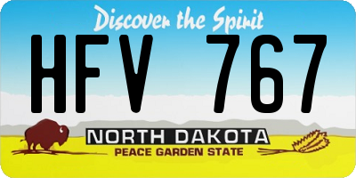 ND license plate HFV767