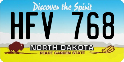 ND license plate HFV768