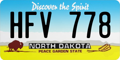 ND license plate HFV778