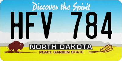 ND license plate HFV784